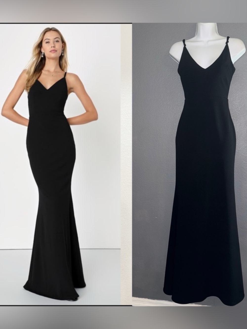 Lulus New w Tags Formal Long Black Maxi V-Neck Dress size XS